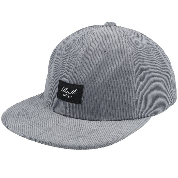 Reell 【 Flat 6-Panel Cap 141 Blue Grey Corduroy Grey Snapback Men Grey 】 キャップ 帽子 青色 ブルー 灰色 グレー コーデュロイ Snapback スナップバック バッグ メンズ 灰色 グレー|スニケス