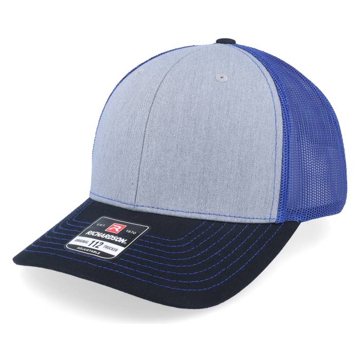Richardson 【 112 Tri Heather Grey/Royal/Black Trucker Men Grey 】 heather ヘザー トラッカー メンズ 灰色 グレー