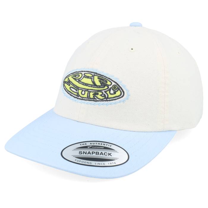 リップカール Rip Curl 【 Raw Energy Art Bone/Light Blue Dad Cap Men White 】 エナジー アート 青色 ブルー キャップ 帽子 メンズ 白色 ホワイト｜スニケス