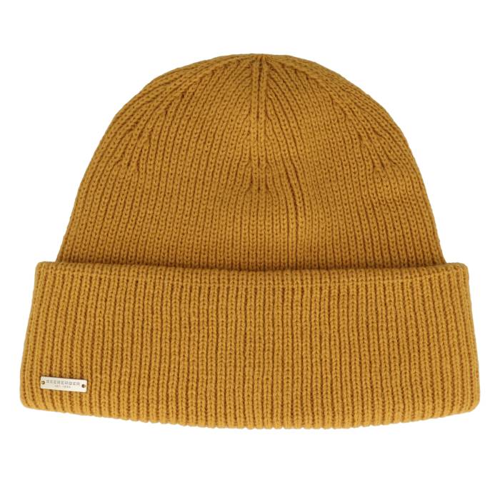 【★百貨店SALE★6/11夜夜中2時迄】Seeberger 【 Knit Beanie With Turn-Up Bronze Cuff Women Yellow 】 編み物 旗がしら かぶり笠 銅・ブロンズ レディース yellow 黄味がかった・黄色
