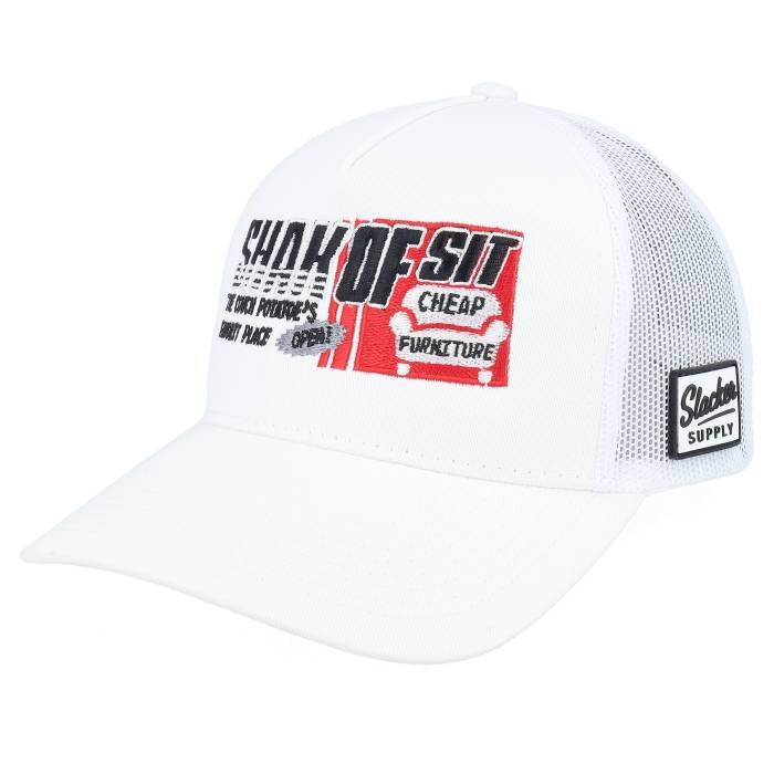 Slacker Supply 【 Shak Of Sit Shop White A-Frame Trucker Men White 】 白色 ホワイト トラッカー メンズ 白色 ホワイト|スニケス