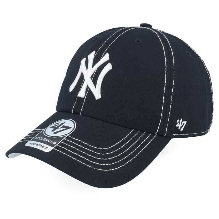 フォーティーセブンブランド 47 Brand 【 New York Yankees Mlb Stitch 47 Clean Up Black Dad Cap Men Black 】 ヤンキース 黒色 ブラック キャップ 帽子 メンズ 黒色 ブラック