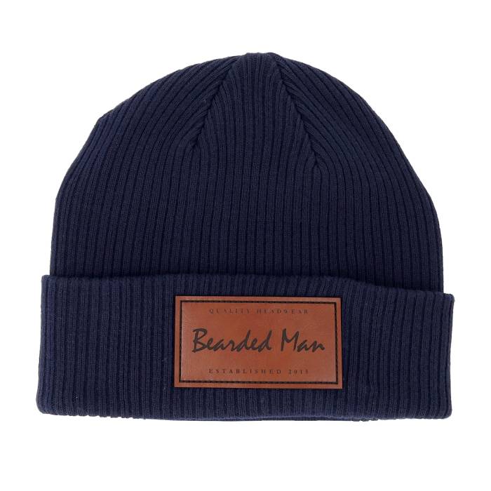 Bearded Man 【 Casual Logo Patch Oxford Navy Cuff Men Blue 】 カジュアル ロゴ オックスフォード 紺色 ネイビー メンズ 青色 ブルー
