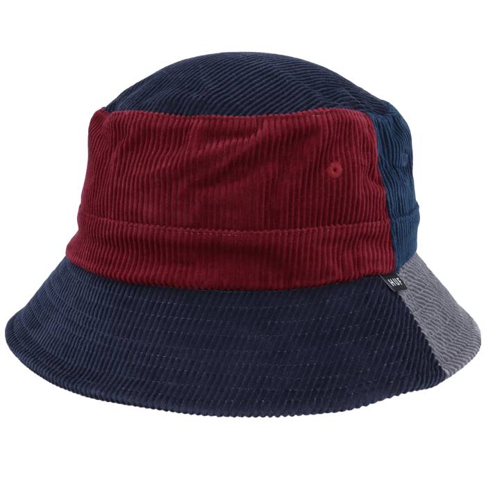 ハフ Huf 【 Multi Panel Cord Wine Bucket Men Blue / Red 】 メンズ 青味 青み Red 赤・赤いこと