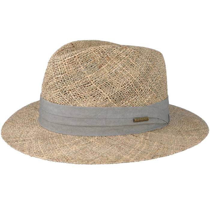 ステットソン Stetson 【 Seagrass Traveller Beige/Grey Straw Men Beige 】 メンズ ベージュ