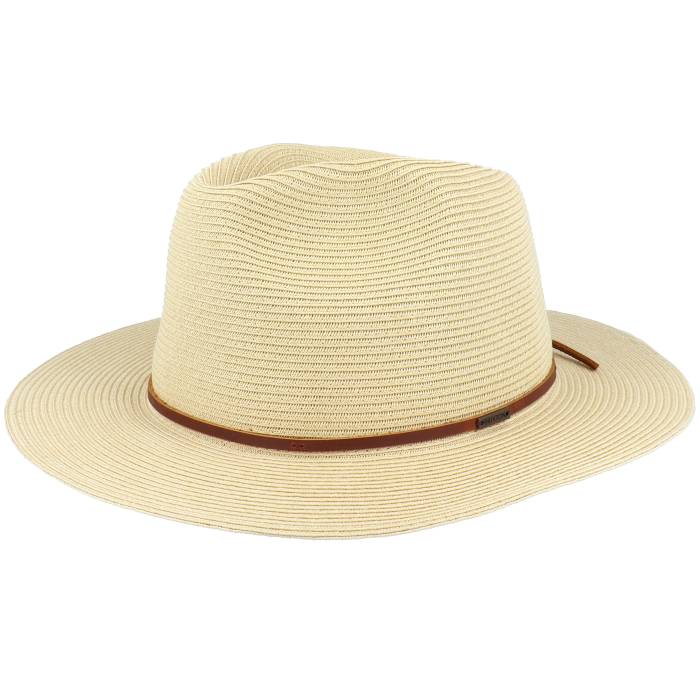 【★百貨店SALE★6/11十二時2時迄】ブリクス英トン Brixton 【 Wesley Packable Tan Fedora Straw Hat Men Beige 】 メンズ ベージュ