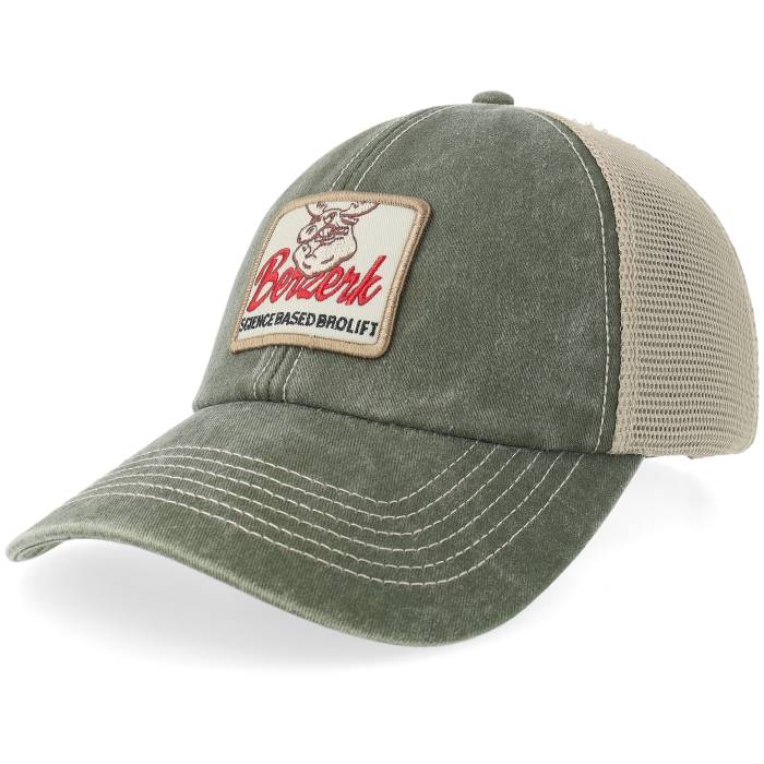Berzerk 【 Jacked Moose Olive/Stone Vintage Washed Dad Cap Men Green 】 vintage ビンテージ・ヴィンテージ キャップ 帽子 メンズ green 緑・グリーン