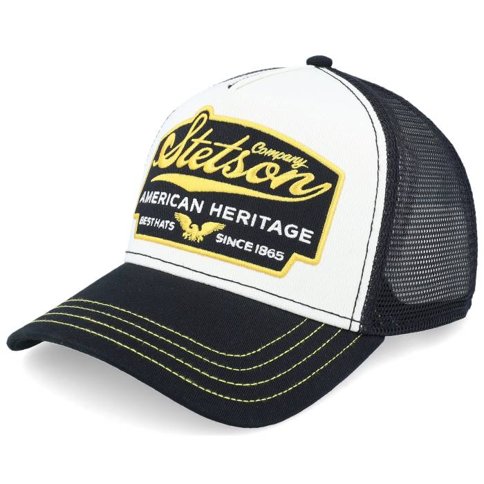 ステットソン Stetson 【 Big Size American Heritage White/Black A-Frame Trucker Men White 】 トラッカー メンズ 白色 ホワイト