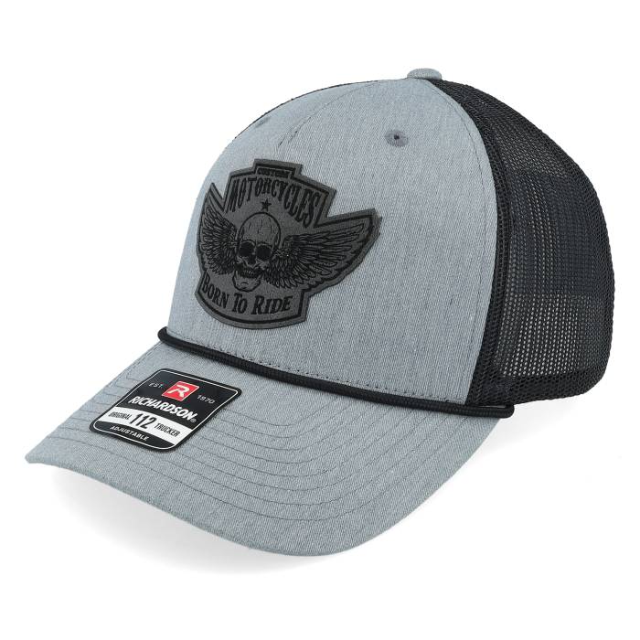 Born To Ride 【 Custom Motorcycles Patch Heather Grey/Black Rope