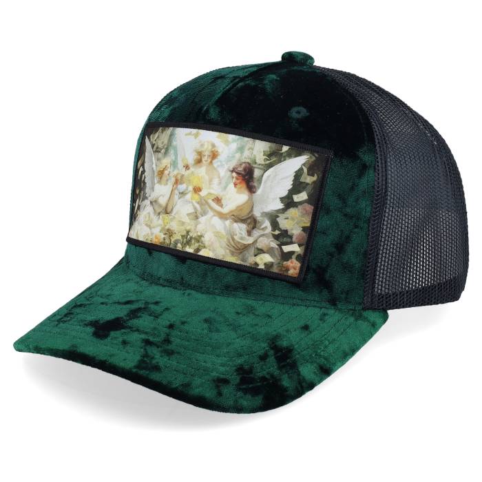 Calza Pennello 【 Angels & Money Velvet Green/Black A-Frame Trucker Men Green 】 angels エンジェルス トラッカー メンズ green 緑・グリーン