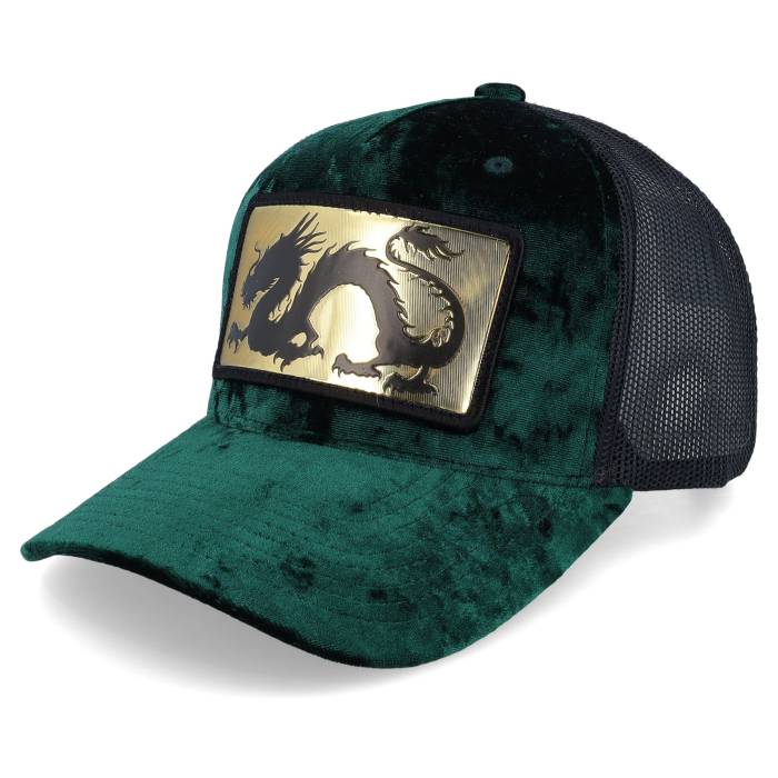 Calza Pennello 【 Chinese Dragon Gold Patch Velvet Green/Black Men Green 】 ドラゴン ゴールド メンズ green 緑・グリーン