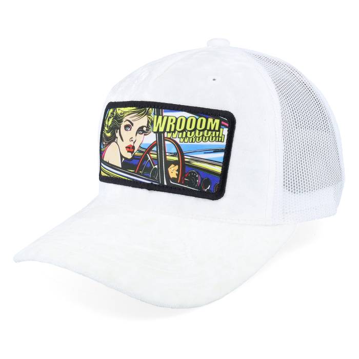 Calza Pennello 【 Girl Driving Pop Art Velvet White A-Frame Trucker Men White 】 アート 白色 ホワイト トラッカー メンズ 白色 ホワイト