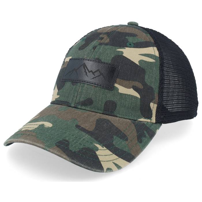 Wild Spirit 【 111P Small Box Mountain Patch Camo/Black Trucker Men 】 ボックス トラッカー メンズ