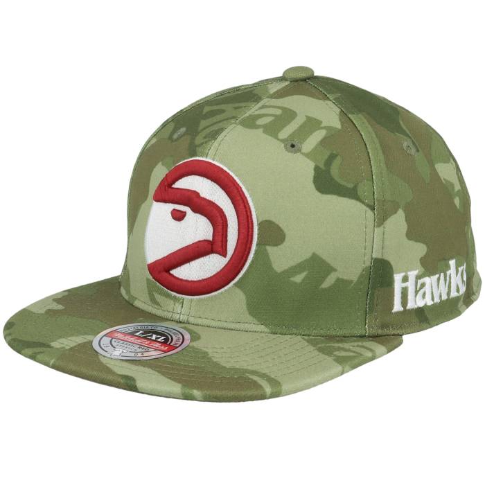 ミッチェル&ネス Mitchell & Ness 【 Atlanta Hawks Tonal Green Camo Stretch Fitted Men 】 アトランタ ホークス green 緑・グリーン カモ柄 メンズ