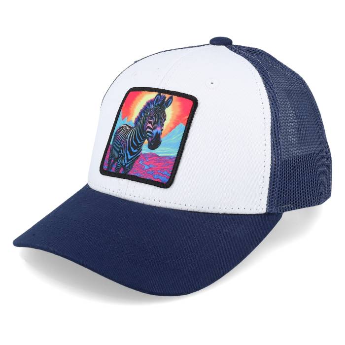 Kiddo Cap 【 Kids Colorful Zebra Patch White/Navy Trucker Kids White 】 トラッカー ジュニア キッズ 白色 ホワイト|スニケス