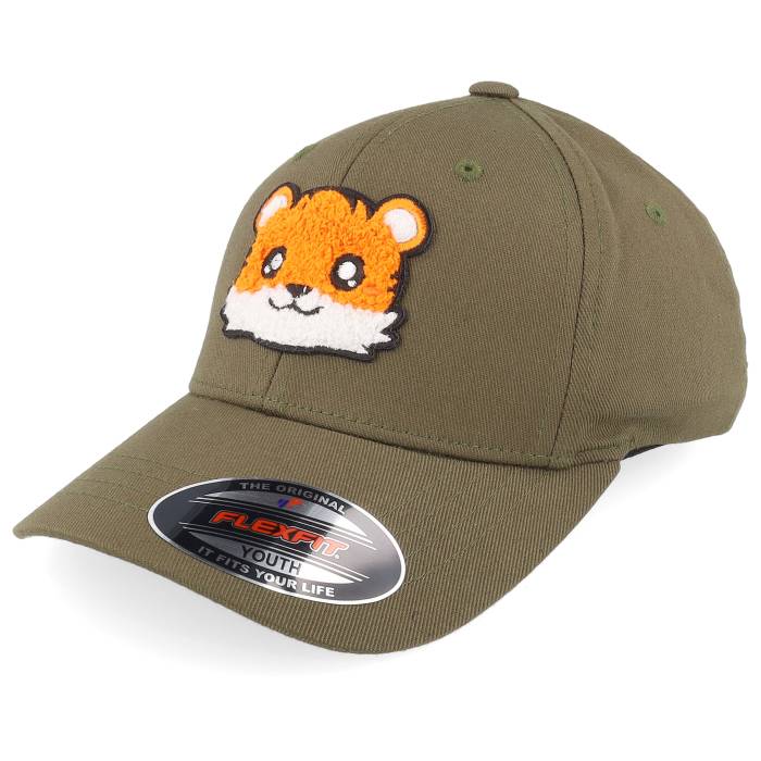Kiddo Cap 【 Kids Cute Tiger Chenille Olive Flexfit Kids Green 】 olive オリーブ ジュニア キッズ green 緑・グリーン｜スニケス