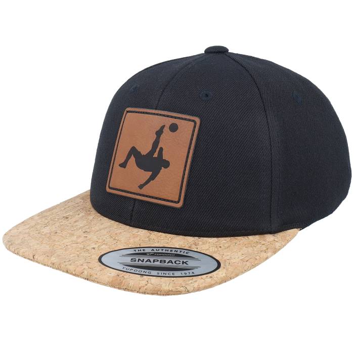 Kiddo Cap 【 Kids Football Bicycle Kick Engraved Cork/Black Snapback Kids Black / 】 フットボール キック Snapback スナップバック バッグ ジュニア キッズ 黒色 ブラック