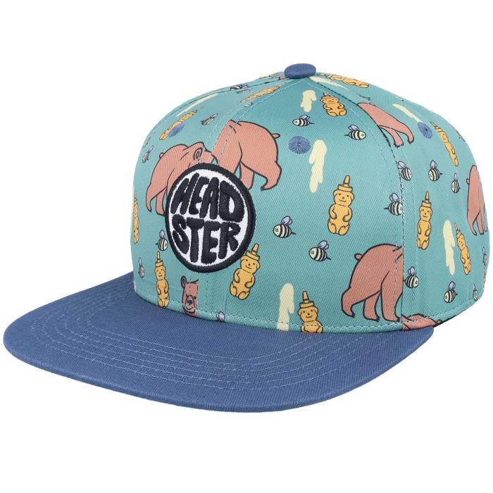 Headster 【 Kids Honey Bear Iguana Green Snapback Kids Blue 】 ハニー green 緑・グリーン Snapback スナップバック バッグ ジュニア キッズ 青色 ブルー