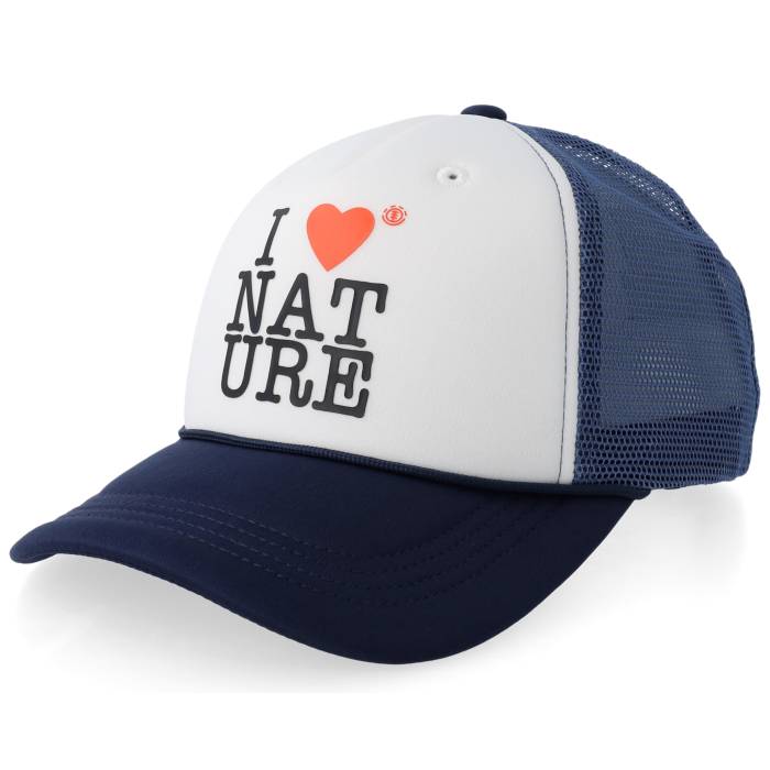 エレメント Element 【 Printable Cap Eclipse Navy Trucker Men Blue / White 】 キャップ 帽子 紺色 ネイビー トラッカー メンズ 青色 ブルー 白色 ホワイト|スニケス