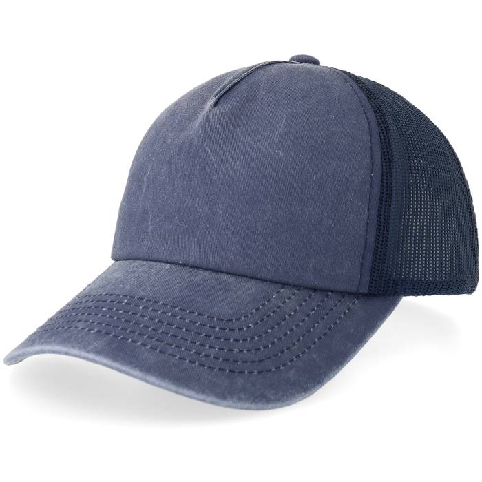 Equip 【 Navy Pigment Washed Low Profile Golfer A-Frame Trucker Men Blue 】 紺色 ネイビー トラッカー メンズ 青色 ブルー