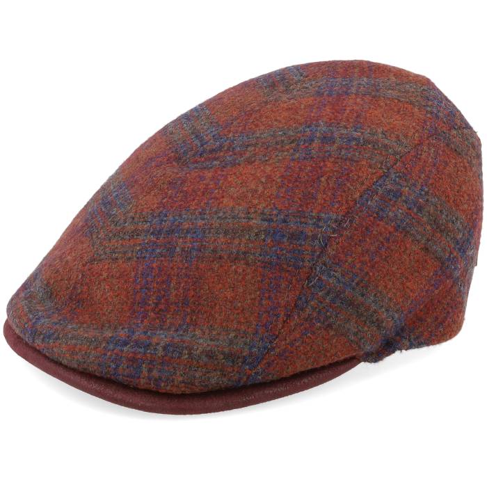 Mjm Hats 【 Daffy 3 Virgin Wool/Silk Rust Check Flat Cap Men Brown 】 キャップ 帽子 メンズ 茶色 ブラウン
