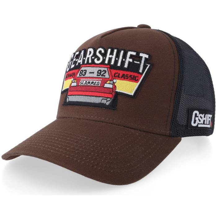 Gearshift 【 Slammed German Classic Car Canvas Brown/Black A-Frame Trucker Men Brown 】 クラシック トラッカー メンズ 茶色 ブラウン|スニケス