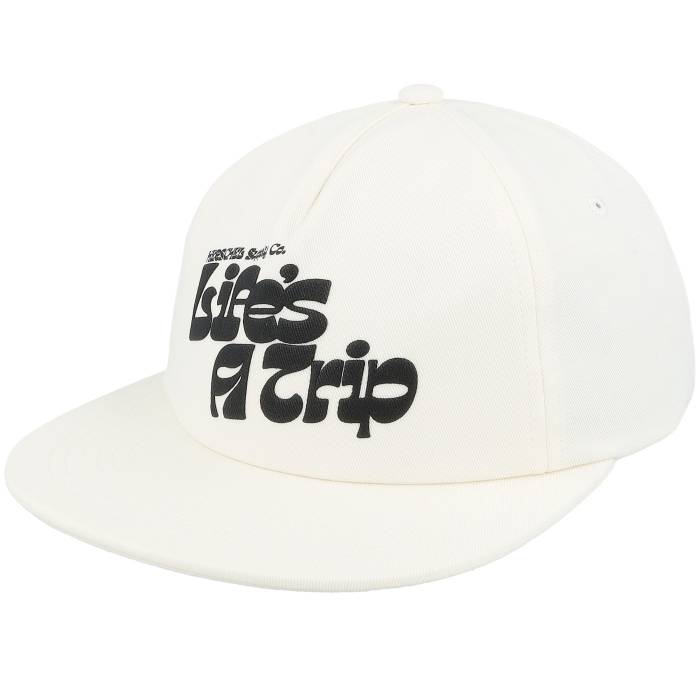 Herschel 【 Scout Life\u0027s A Trip Cap Blanc De Blanc/Black Snapback Men White 】 案内者 旗がしら かぶり笠 空白文字 Snapback スナップバック 御徒面子 メンズ 白いこと 白いこと