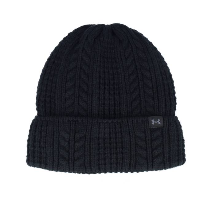 【★百貨店SALE★6/11夜夜中2時迄】アンダーアーマー Under Armour 【 Women Halftime Cable Knit Beanie Black Cuff Women Black 】 編み物 旗がしら かぶり笠 黒いこと 黒いこと レディース 黒いこと 黒いこと