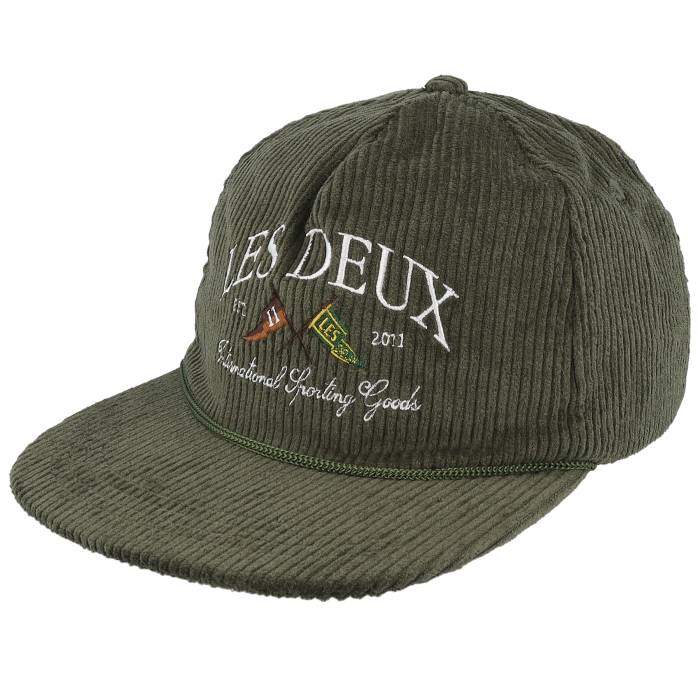 Les Deux 【 Ivy League Corduroy Cap Duffel Bag Strapback Men Green 】 コーデュロイ キャップ 帽子 ダッフル バッグ メンズ green 緑・グリーン