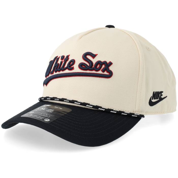 Nike Mlb 【 Chicago White Sox Rise Natural/Black A-Frame Adjustable Men Beige 】 風の強い町 白いこと 白いこと ライズ メンズ ベージュ
