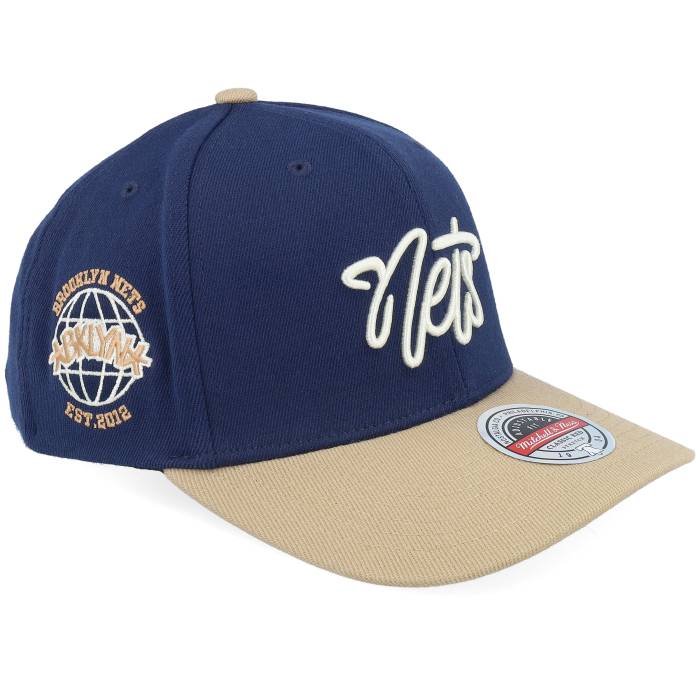 ミッチェル\u0026ネス Mitchell \u0026 Ness 【 Brooklyn Nets Sand Storm Classic Red Navy/Sand Adjustable Men Blue 】 ブルックリン ネッツ 砂色・真砂 古典派音楽 Red 赤・赤いこと メンズ 青味 青み