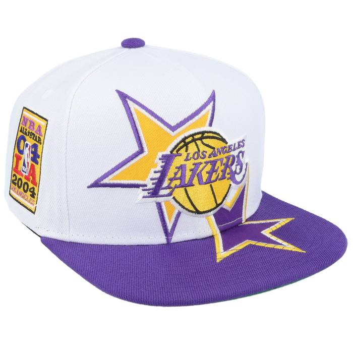 ミッチェル\u0026ネス Mitchell \u0026 Ness 【 Los Angeles Lakers All Starz White/Purple Snapback Men White 】 Lakers レイカーズ Snapback スナップバック 御徒面子 メンズ 白いこと 白いこと