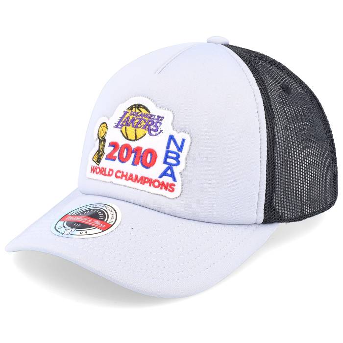 ミッチェル&ネス Mitchell & Ness 【 Los Angeles Lakers Championship Light Grey Trucker Men Grey 】 Lakers レイカーズ 灰色 グレー トラッカー メンズ 灰色 グレー｜スニケス