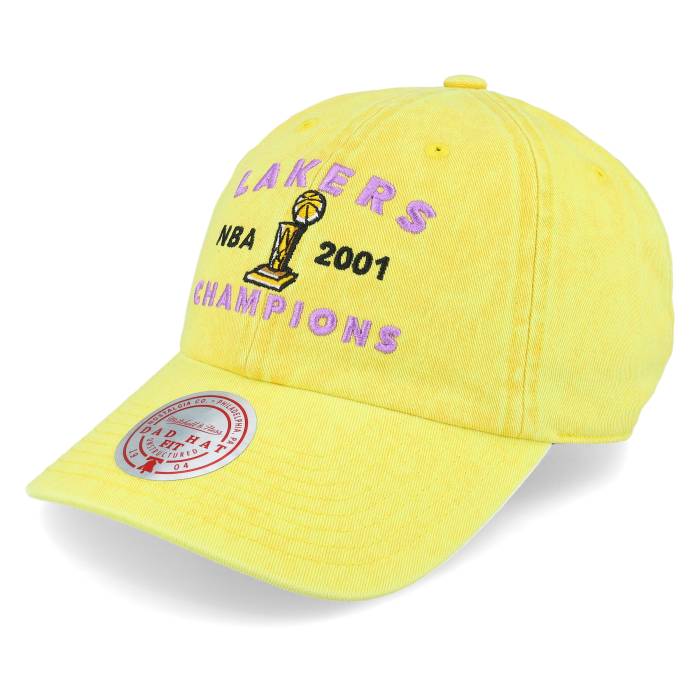 ミッチェル&ネス Mitchell & Ness 【 Los Angeles Lakers Stone Washed Champions Yellow Dad Cap Men Yellow 】 Lakers レイカーズ yellow 黄色・イエロー キャップ 帽子 メンズ yellow 黄色・イエロー|スニケス
