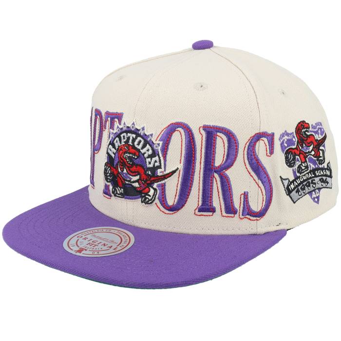 ミッチェル&ネス Mitchell & Ness 【 Toronto Raptors Across The Board Hwc Cream/Purple Snapback Men Beige 】 トロント ラプターズ Snapback スナップバック バッグ メンズ ベージュ