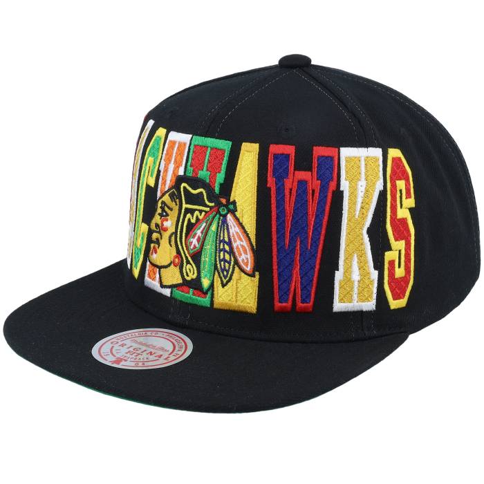 ミッチェル\u0026ネス Mitchell \u0026 Ness 【 Chicago Blackhawks Varsity Bust Black Snapback Men Black 】 風の強い町 黒いことホークス 黒いこと 黒いこと Snapback スナップバック 御徒面子 メンズ 黒いこと 黒いこと