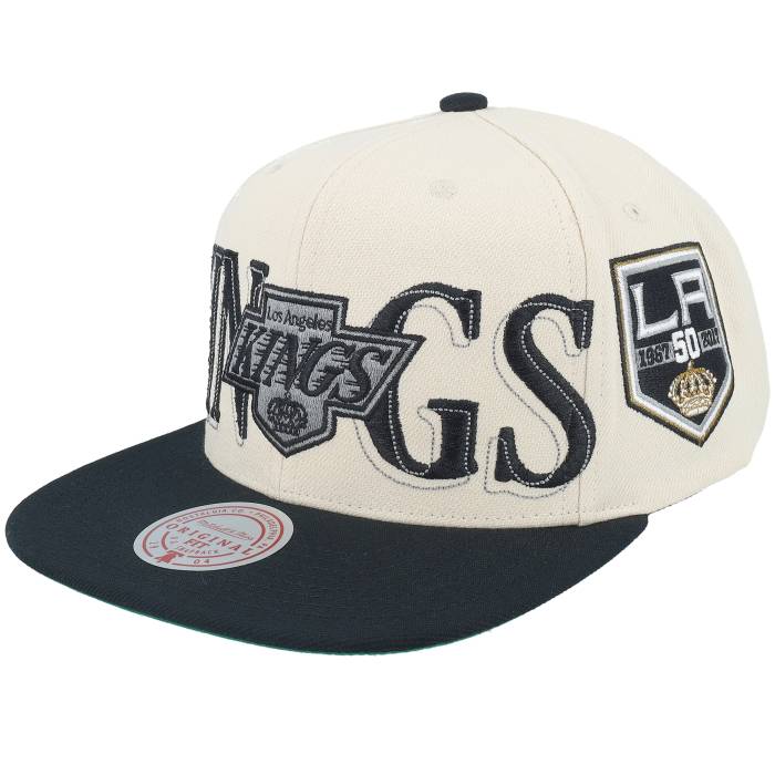 ミッチェル\u0026ネス Mitchell \u0026 Ness 【 Los Angeles Kings Across The Board Vintage Cream/Black Snapback Men Beige 】 Kings キングス vintage ビンテージ・ヴィンテージ Snapback スナップバック 御徒面子 メンズ ベージュ