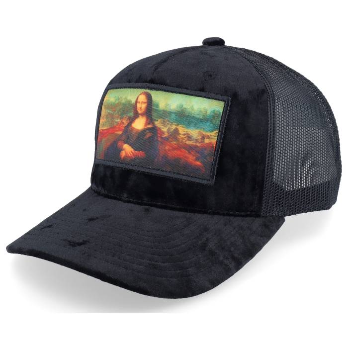 Public Domain 【 Mona Lisa Velvet Black/Black A-Frame Trucker Men Black 】 トラッカー メンズ 黒色 ブラック｜スニケス