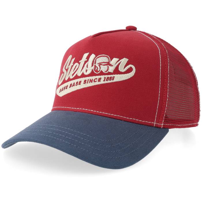 ステットソン Stetson 【 Baseball Match Navy/Wine A-Frame Trucker Men Red 】 ベースボール マッチ トラッカー メンズ Red 赤・レッド｜スニケス