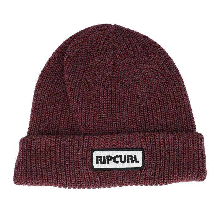 リップカール Rip Curl 【 Icons Reg Beanie Maroon Cuff Men Red 】 キャップ 帽子 マルーン メンズ Red 赤・レッド｜スニケス