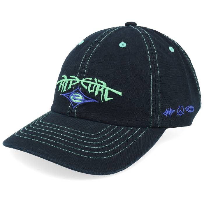 リップカール Rip Curl 【 Raw Energy Art Cap Black Dad Cap Men Black 】 エナジー アート キャップ 帽子 黒色 ブラック メンズ 黒色 ブラック｜スニケス
