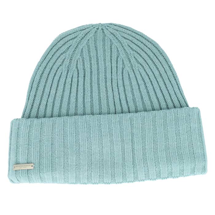 【★百貨店SALE★6/11夜夜中2時迄】Seeberger 【 Knit Beanie Mint Cuff Women Blue 】 編み物 旗がしら かぶり笠 レディース 青味 青み