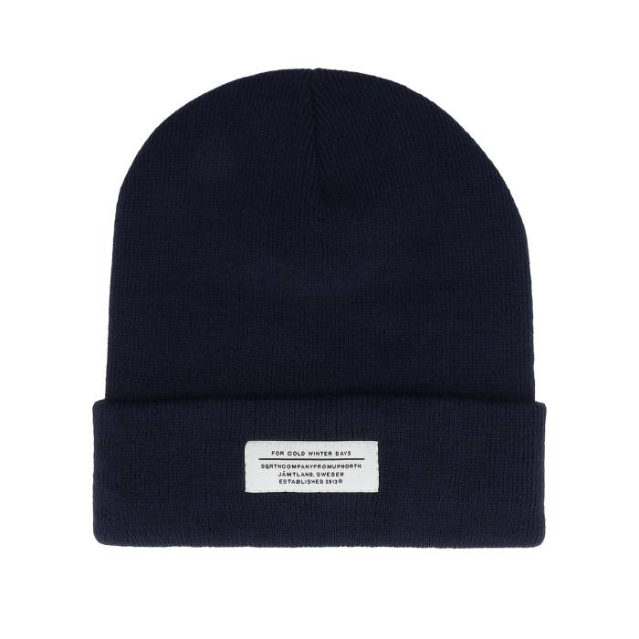 Sqrtn 【 Cold Winter Beanie Navy Cuff Men Blue 】 ウィンター キャップ 帽子 紺色 ネイビー メンズ 青色 ブルー