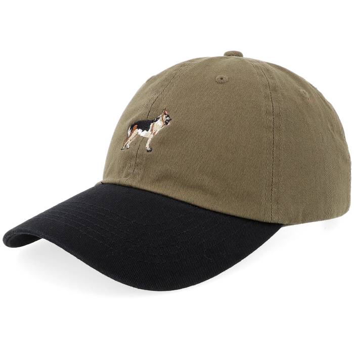 アイコニック Iconic 【 German Shepherd Dog Stone Washed Olive/Black Dad Cap Men Green 】 キャップ 帽子 メンズ green 緑・グリーン｜スニケス