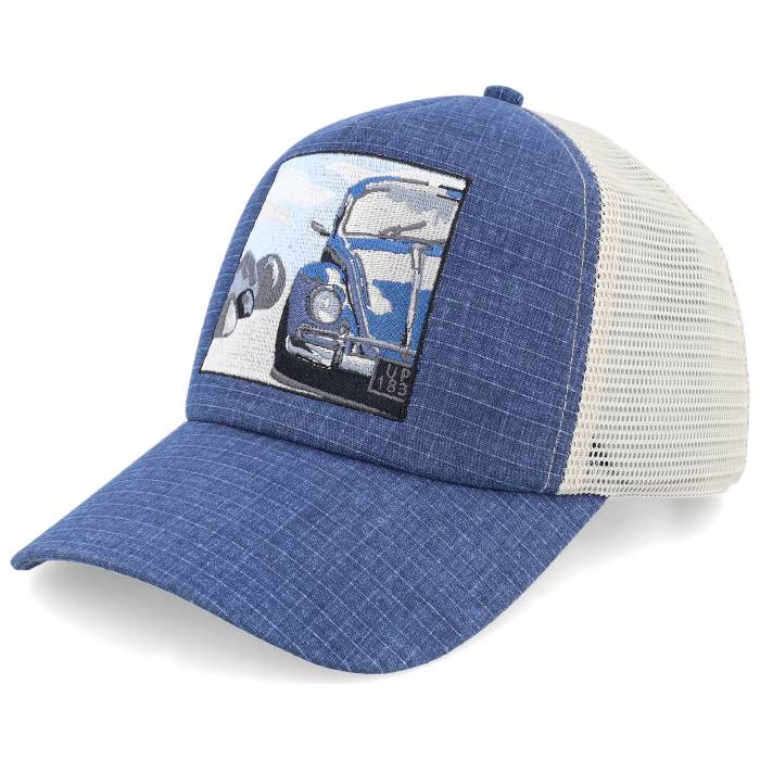Upfront 【 Allo High Blue/Stone A-Frame Trucker Men Blue 】 ハイ トラッカー メンズ 青色 ブルー｜スニケス