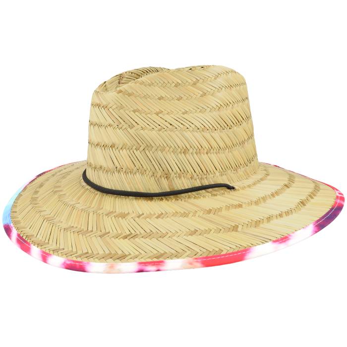 【★百貨店SALE★6/11真夜中2時迄】ブリクス米トン Brixton 【 Messer Sun Hat Tan/Acid Tie Dye Straw Hat Men Beige 】 タイ メンズ ベージュ