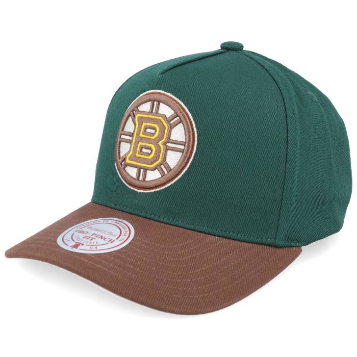 ミッチェル&ネス Mitchell & Ness 【 Hatstore Exclusive X Boston Bruins Wilderness Pro Crown Green/Brown A-Frame Adjustable Men Green 】 ボストン ブルーインズ プロ メンズ green 緑・グリーン