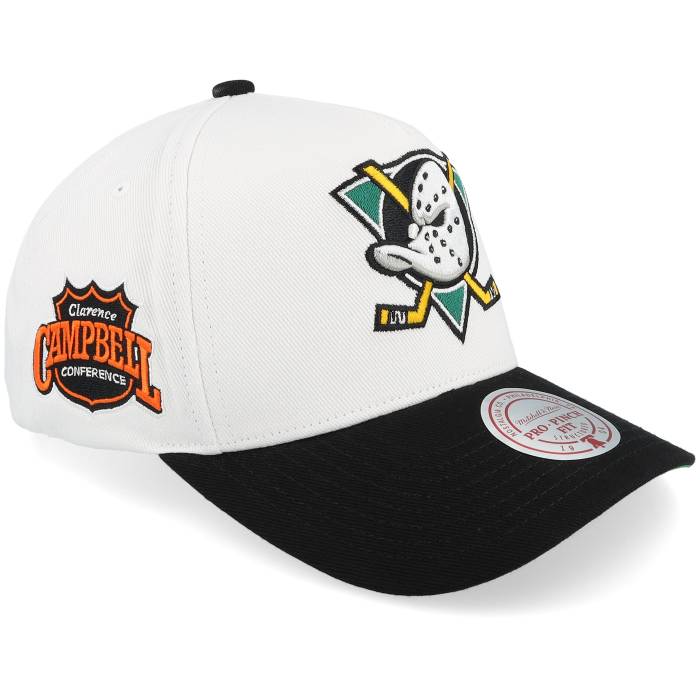 ミッチェル\u0026ネス Mitchell \u0026 Ness 【 Anaheim Ducks Nhl Nostalgic Pro Crown White/Black Adjustable Men White 】 アナ住みか ダックス 労働者階級 メンズ 白いこと 白いこと
