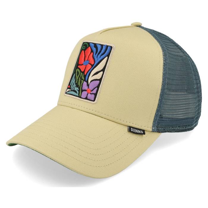 Djinns 【 Hft Cap M-Flowers Beige A-Frame Trucker Men Beige 】 キャップ 帽子 ベージュ トラッカー メンズ ベージュ