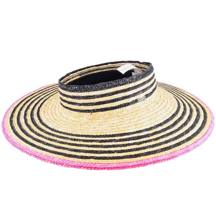 ブリクス英トン Brixton 【 Joanna Visor Honey/Black/Pink Straw Hat Women Beige 】 レディース ベージュ